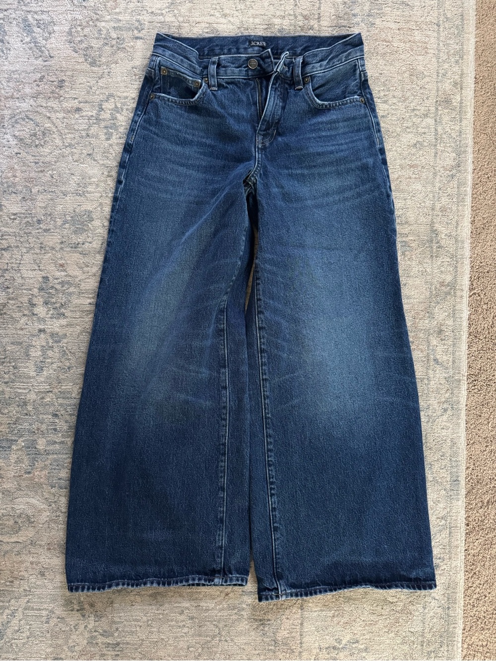 J. Crew Dark Blue Wide-Leg Jeans